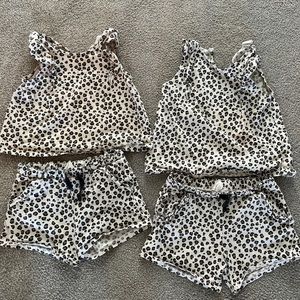 HM leopard short sets. 9-12 months and 2T.